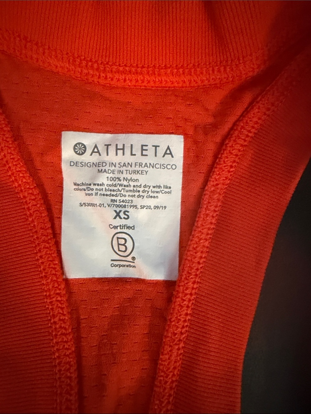 Athleta Bright Orange Racerback Performance Tank - Picture 2 of 2